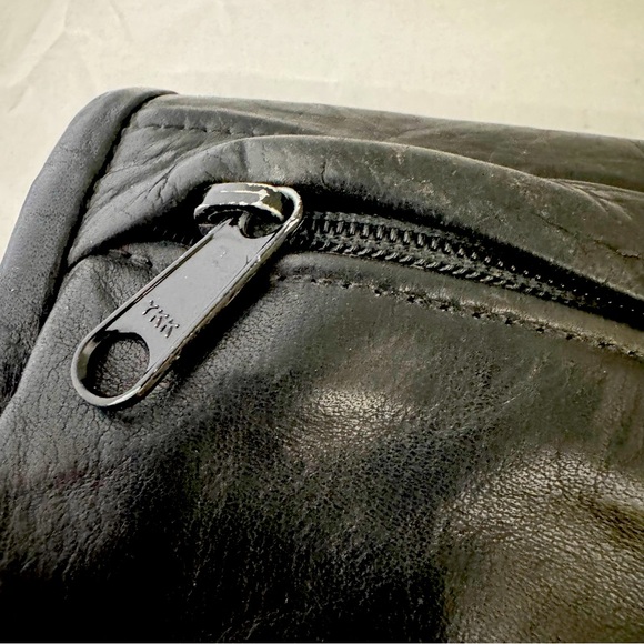 Vintage J. Duseu Leather Bag Purse Black Made In USA - Picture 7 of 9